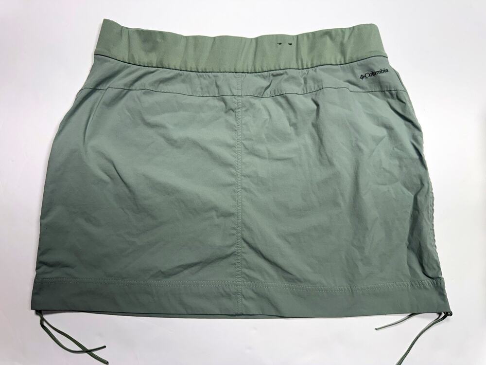 Columbia Green Solid Woven Pull-On Skort Elastic Waist Pockets Stretch XL